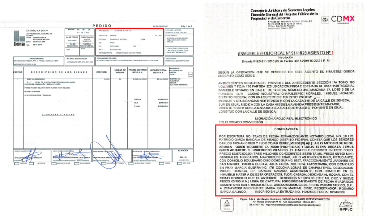 Alberts Ponce, el operador de SEICSA, también fungió como representante de Acurgen SA de CV en un contrato suscrito con Segalmex. En ese contrato declaró que el domicilio de la empresa estaba en Séneca 350, inmueble que tiene en usufructo Julia Abdalá, pareja de Bartlett.